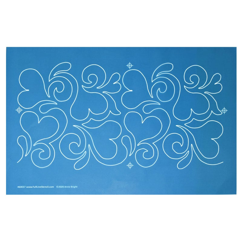 Full Line Stencil Splas of Love - Edge to Edge Nylon Mesh Stencil, Continuous Line Template for Hand Quilting, Free Motion Quilting, Domestic Machine Quilting, Long-Arm Quilting - Image 1